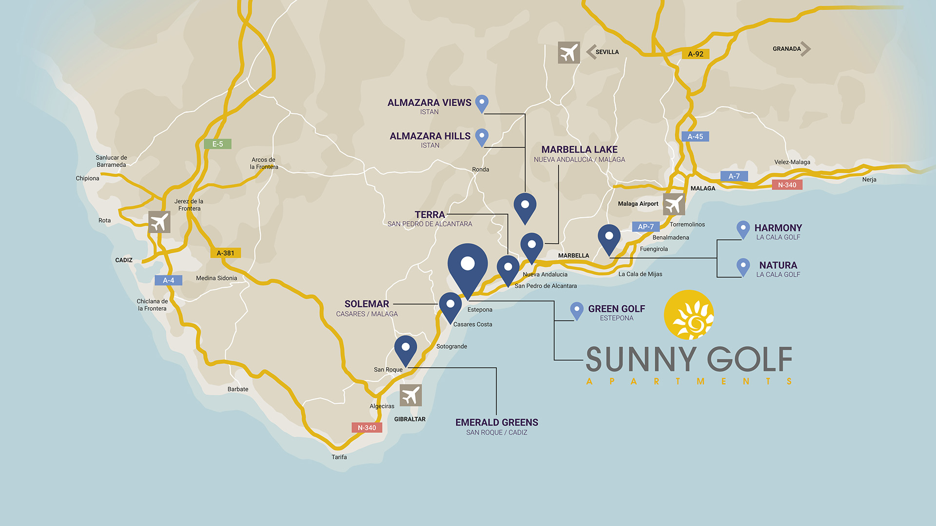 Mapa SUNNY GOLF eng